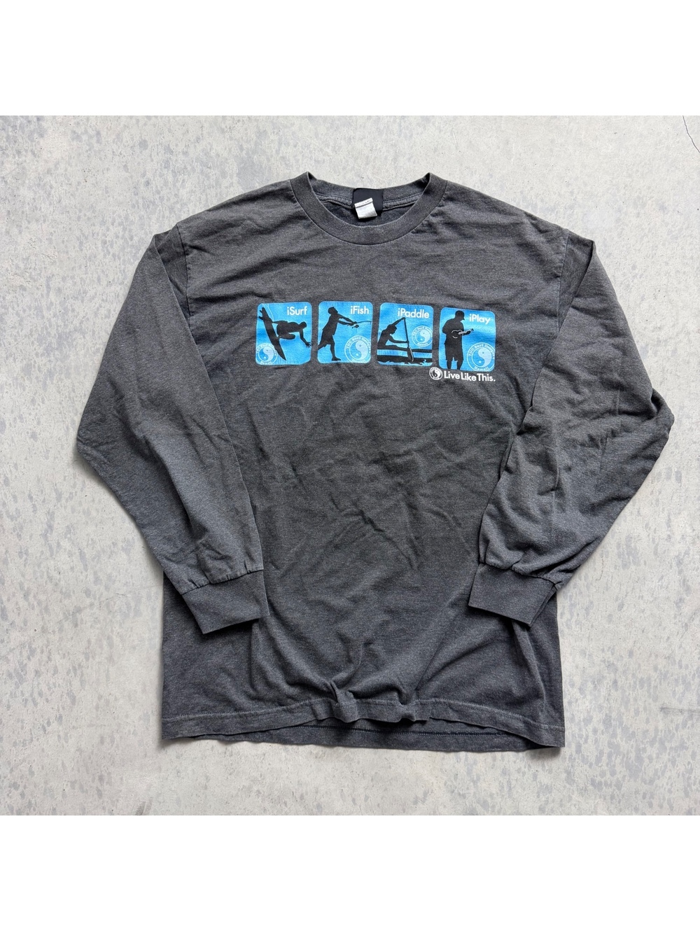 Y2K Hawaii Surf Longsleeve Graphic Shirt Sz. L Vtg Board Sport Fishing
